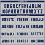 Custom Gray Navy Sublimation Fade Fashion Soccer Uniform Jersey