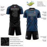 Custom Royal Black-White Sublimation Soccer Uniform Jersey