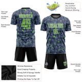 Custom Gray Neon Green-Black Sublimation Soccer Uniform Jersey