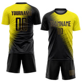 Custom Gold Black-Old Gold Sublimation Soccer Uniform Jersey