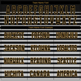 Custom Black Black-Old Gold Sublimation Soccer Uniform Jersey