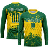 Custom Green Green-Gold Sublimation Soccer Uniform Jersey
