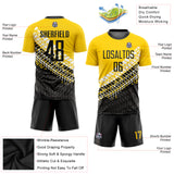 Custom Gold Black-White Sublimation Soccer Uniform Jersey