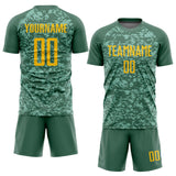 Custom Olive Gold Sublimation Salute To Service Soccer Uniform Jersey