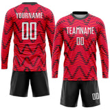 Custom Red White-Black Sublimation Soccer Uniform Jersey