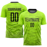 Custom Neon Green Black Sublimation Soccer Uniform Jersey