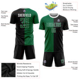 Custom Black Kelly Green-White Sublimation Split Fashion Soccer Uniform Jersey
