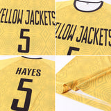 Custom Gold Black Sublimation Soccer Uniform Jersey