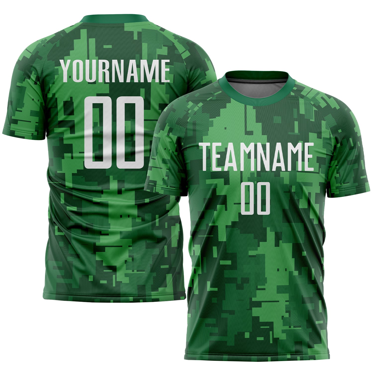 Custom Camo White-Kelly Green Sublimation Salute To Service Soccer Uniform Jersey