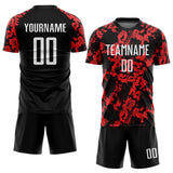 Custom Red White-Black Sublimation Soccer Uniform Jersey
