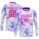 Custom Tie Dye Pink-Purple Sublimation Soccer Uniform Jersey