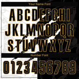 Custom Graffiti Pattern Black-Old Gold Scratch Sublimation Soccer Uniform Jersey