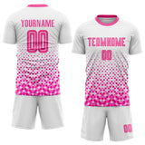 Custom White Pink Sublimation Soccer Uniform Jersey