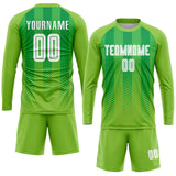 Custom Neon Green White-Kelly Green Sublimation Soccer Uniform Jersey