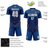 Custom Royal White-Red Away Sublimation Soccer Uniform Jersey