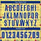 Custom Gold Royal-White Away Sublimation Soccer Uniform Jersey