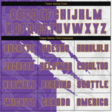 Custom Graffiti Pattern Purple White-Old Gold Scratch Sublimation Soccer Uniform Jersey