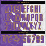Custom Graffiti Pattern Purple White-Old Gold Scratch Sublimation Soccer Uniform Jersey