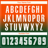 Custom Orange White-Green Sublimation Long Sleeve Fade Fashion Soccer Uniform Jersey