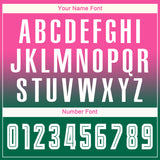 Custom Pink White-Kelly Green Sublimation Long Sleeve Fade Fashion Soccer Uniform Jersey