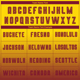 Custom Gold Crimson Sublimation Long Sleeve Fade Fashion Soccer Uniform Jersey