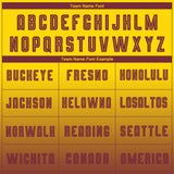 Custom Gold Burgundy Sublimation Long Sleeve Fade Fashion Soccer Uniform Jersey