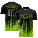 Custom Neon Green Black Sublimation Soccer Uniform Jersey