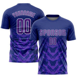 Custom Navy Purple-White Sublimation Soccer Uniform Jersey