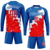 Custom Royal Red-White Sublimation Soccer Uniform Jersey