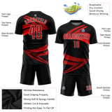 Custom Black Red-White Sublimation Soccer Uniform Jersey