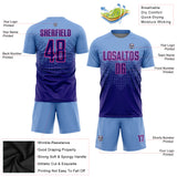 Custom Light Blue Purple-Pink Sublimation Soccer Uniform Jersey