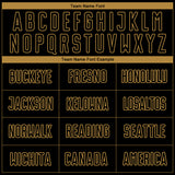 Custom Black Old Gold Sublimation Soccer Uniform Jersey