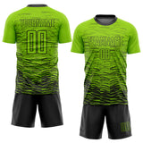 Custom Neon Green Black Sublimation Soccer Uniform Jersey