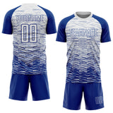 Custom Royal White Sublimation Soccer Uniform Jersey