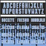 Custom Light Blue Black-White Abstract Fluid Wave Sublimation Soccer Uniform Jersey