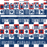 Custom Royal Red-White Stars And Squares Sublimation Soccer Uniform Jersey