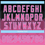 Custom Black Pink-Light Blue 3D Pattern Gradient Square Shapes Two-Button Unisex Softball Jersey