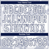 Custom White White-Navy 3D Pattern Two-Button Unisex Softball Jersey