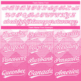 Custom Pink White 3D Pattern Gradient Square Shapes Two-Button Unisex Softball Jersey