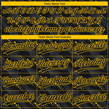 Custom Black Black-Gold 3D Pattern  Two-Button Unisex Softball Jersey