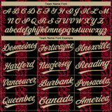 Custom Black Vegas Gold-Red 3D Pattern Two-Button Unisex Softball Jersey