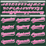 Custom Green Pink-White Two-Button Unisex Softball Jersey