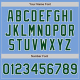 Custom Light Blue Green-White Two-Button Unisex Softball Jersey