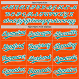 Custom Orange Teal-White Two-Button Unisex Softball Jersey