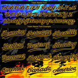 Custom Figure Black Gold-Royal 3D Pattern Two-Button Unisex Softball Jersey
