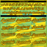 Custom Gold Gold Black-Light Blue 3D Pattern Two-Button Unisex Softball Jersey