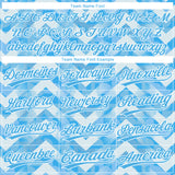 Custom White Light Blue 3D Pattern Two-Button Unisex Softball Jersey