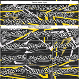 Custom Black Black-Gold Two-Button 3D Pattern Unisex Softball Jersey