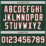 Custom Green White-Red Two-Button Unisex Softball Jersey