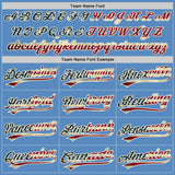 Custom Powder Blue Vintage USA Flag-Cream Two-Button Unisex Softball Jersey